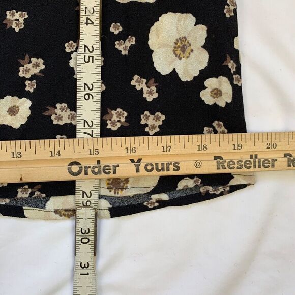Reformation Lucinda Floral Mini Dress 0 XXS Black SS V Neck Whimsygoth 90s - Picture 6 of 10